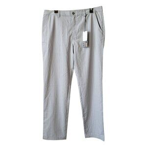 NEW Chase 54 Statham Trousers 36x33 Mens Gray Pinstripe Golf Pants Casual